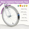 20-inch kids bike with durable wear-resistant pneumatic tires, featuring a removable basket and adjustable seat for.