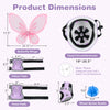 Butterfly wings and helmet dimensions for 14 Inch Kids Bike Red with Pink Helmet Protective Set, ideal for safety.