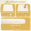 Thick 2.5" seat cushion with zippered cover, made of premium polyester fabric for comfort and easy cleaning.