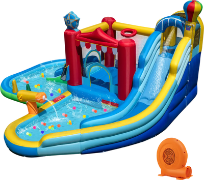 Costway Inflatable Water Park Splash Pool 50 Ocean Balls 750W Blower 31831448 New
