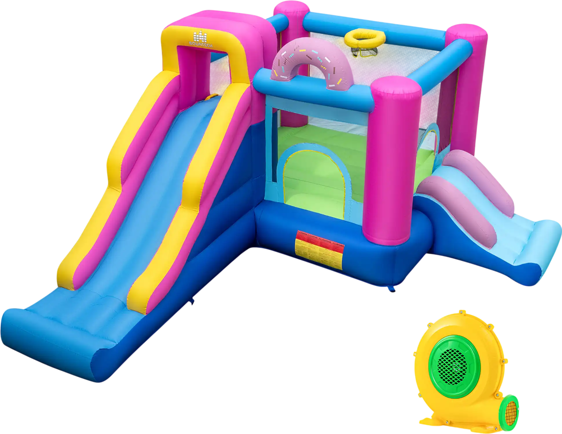 Costway Inflatable Bounce House Slides Basketball Hoop 680W Blower 51126252 New