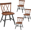 Single dark brown dining chair with rubber wood frame and ergonomic slanted design, perfect for relaxed dining.