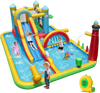 Inflatable Water Slide with Jumping Area and Climbing Wall(with 680W Blower)