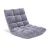 Adjustable floor chair in soft flannel fabric with thick padding, perfect for versatile seating in any space.