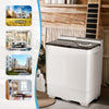 Compact washer and dryer laundry combo with dual tubs, stainless steel dryer, perfect for apartments and small spaces.