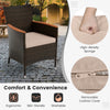 Stackable outdoor rattan chair with soft cushions, ergonomic design, and removable cover for easy cleaning.