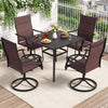 5 Pieces Outdoor Dining Set with 4 Swivel Chairs and 36 Inch Square Patio Table-Brown - Gallery View 1 of 12