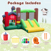 Kids Castle Slide Bouncer with dual slides and 750W blower, perfect for outdoor fun and entertainment for ages 3-12.
