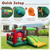 Kids Castle Slide Bouncer with dual slides, 750W blower, and durable PVC surfaces for outdoor fun.