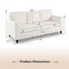 Dimensions of the 3-piece space-saving living room set with teddy velvet sofa, bookshelf, and foldable Murphy bed.