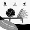 Adjustable backrest of the outdoor chaise lounge set showing five positions for reading, relaxing, or sleeping.