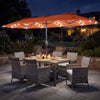 8 Pieces Outdoor Wicker Dining Furniture and 13.5 FT Double-Sided Patio Umbrella-Orange - Gallery View 1 of 6