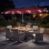 8 Pieces Outdoor Wicker Dining Furniture and 13.5 FT Double-Sided Patio Umbrella-Red - Gallery View 1 of 6