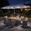 8 Pieces Outdoor Wicker Dining Furniture and 13.5 FT Double-Sided Patio Umbrella-Gray - Gallery View 1 of 6