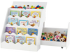 2-in-1 kids bookshelf and toy storage organizer in white, featuring a 4-tier design and rolling cart for flexible play.