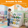 Kids' bookshelf and toy storage organizer in white, featuring 4 tiers for easy browsing at 61.5cm height for.