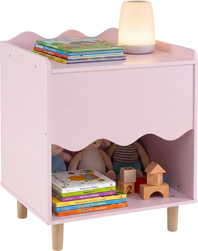 Costway Toddler Scalloped Side Table Open Compartment 13492053 New