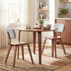 3 Piece Dining Table Set with 2 Padded Dining Chairs and Rubber Wood Table-Walnut & Gray - Gallery View 1 of 7