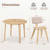 Round dining table set with rubber wood construction, featuring 4 padded chairs, ideal for kitchen or dining room use.