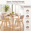 5-piece dining table set featuring a rubber wood table and 4 padded chairs, ideal for kitchen or dining room use.