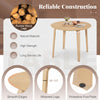 Natural rubber wood dining table set with 4 padded chairs, featuring smooth edges and protective foot pads for.