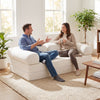 4-in-1 Convertible Folding Sofa Bed with Comfy Corduroy Cover-Beige - Gallery View 1 of 10
