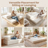 4-in-1 convertible folding sofa bed in beige, featuring removable armrests for versatile lounging and sitting options.