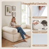 Detail of the 4-in-1 convertible folding sofa bed showing smooth zippers and machine-washable cover for easy care.