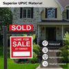 Set of 2 vinyl UPVC real estate yard sign post in black, weather-resistant and durable for home sale displays.