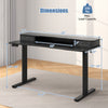 Electric height adjustable standing desk dimensions with storage drawers, supporting 200 lbs, ideal for ergonomic.