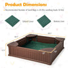 Kids sandbox with waterproof cover and corner seats, dimensions 48.5" x 48.5" x 12.5", ideal for outdoor play.