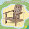 Kids Adirondack chair dimensions showing 22" height, 20" width, and 14" seat depth for outdoor play and relaxation.