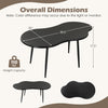 Cloud shape coffee table with a black metal frame, featuring a 39.5-inch wide tabletop for living room or office use.