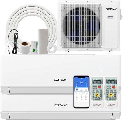 Costway UltrEco 24,000 BTU 2 Zone 23 SEER2 WiFi Mini Split Air Conditioner Heat Pump 51076203 New