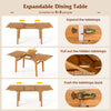 Expandable patio dining table with acacia wood, adjustable length for 6-8 people, ideal for garden gatherings.
