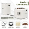 40,000 BTU fire pit table set with hideaway tank holder, made of terrazzo, featuring a control panel and rain cover.