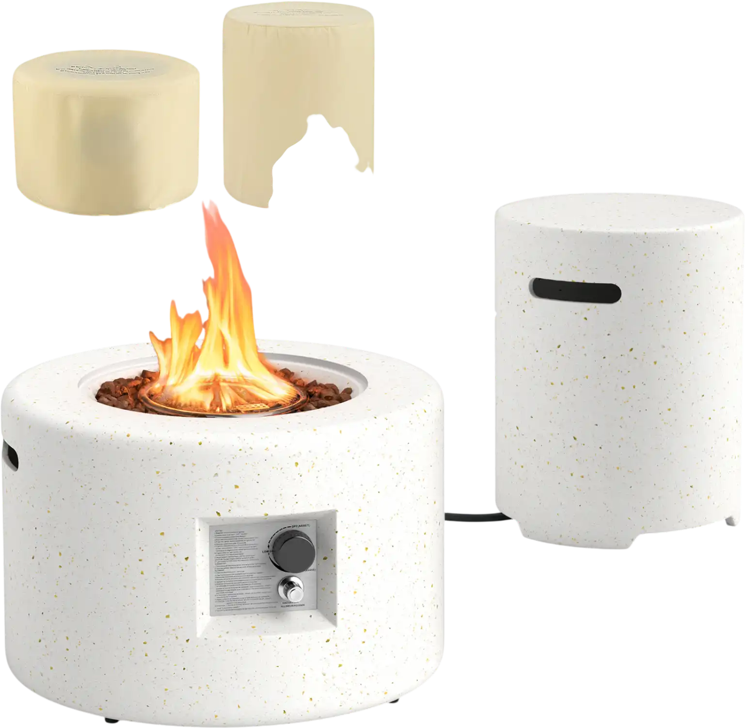 Costway 40,000 BTU Fire Pit Table Set Hideaway Tank Holder 23842231 New