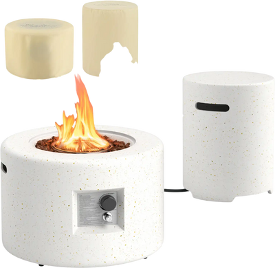 Costway 40,000 BTU Fire Pit Table Set Hideaway Tank Holder 23842231 New