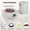 Terrazzo fire pit table set with stainless steel burner, 40,000 BTU, includes tank holder and rain cover for outdoor.