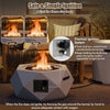 40,000 BTU fire pit table set with stainless steel burner, adjustable flame control, and durable terrazzo design for.