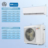 X-Pro 27000 BTU mini split AC unit dimensions with 24 SEER2 efficiency, designed for fast cooling and heating in two.
