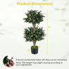 Faux bush plant with 41 blossoms, 36 inches tall, featuring a natural trunk and vibrant flowers for home decor.
