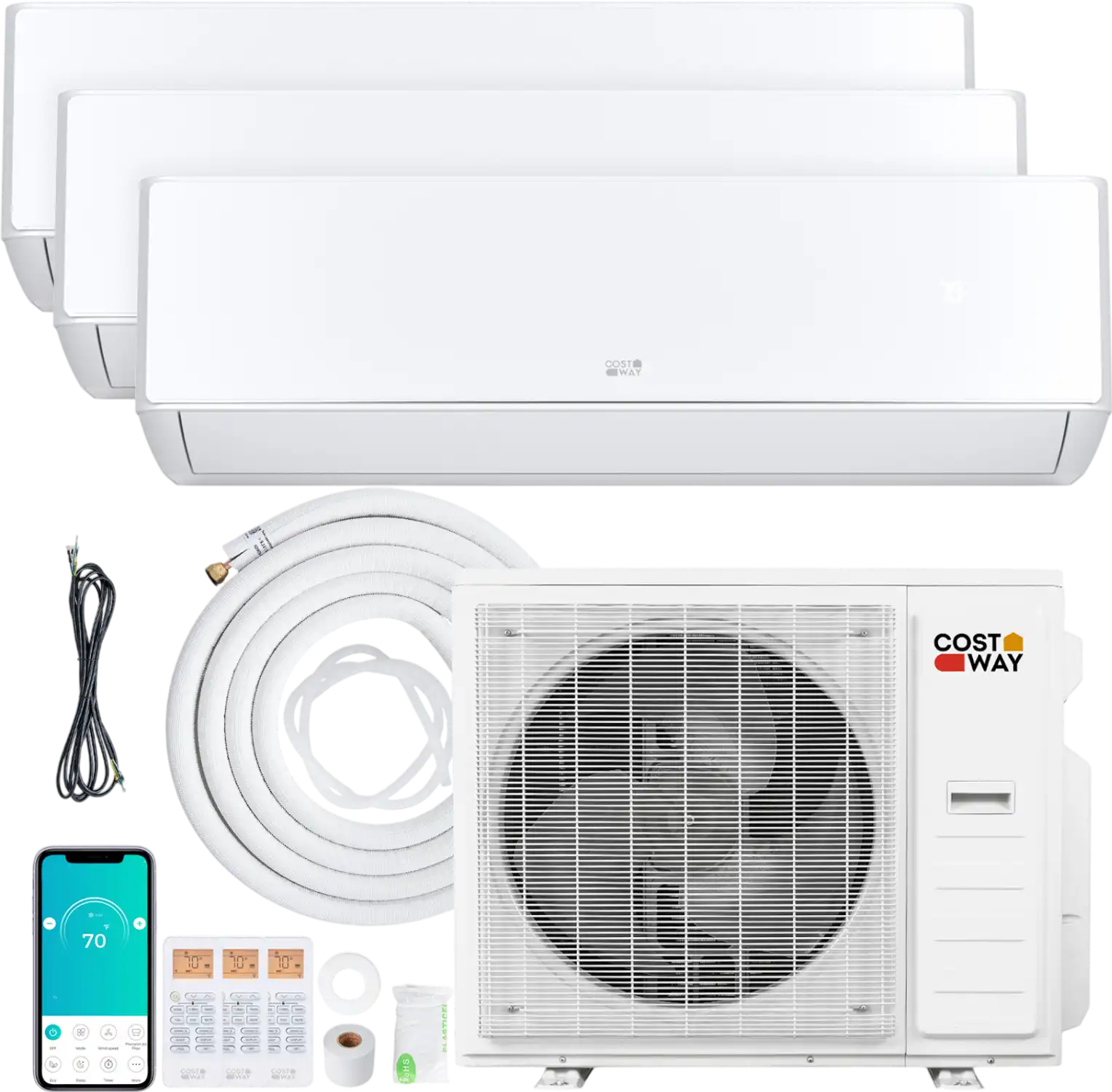 Costway X-Pro 35,000 BTU 3 Zone Mini Split AC Heat Pump 22.5 SEER2 82880680 New