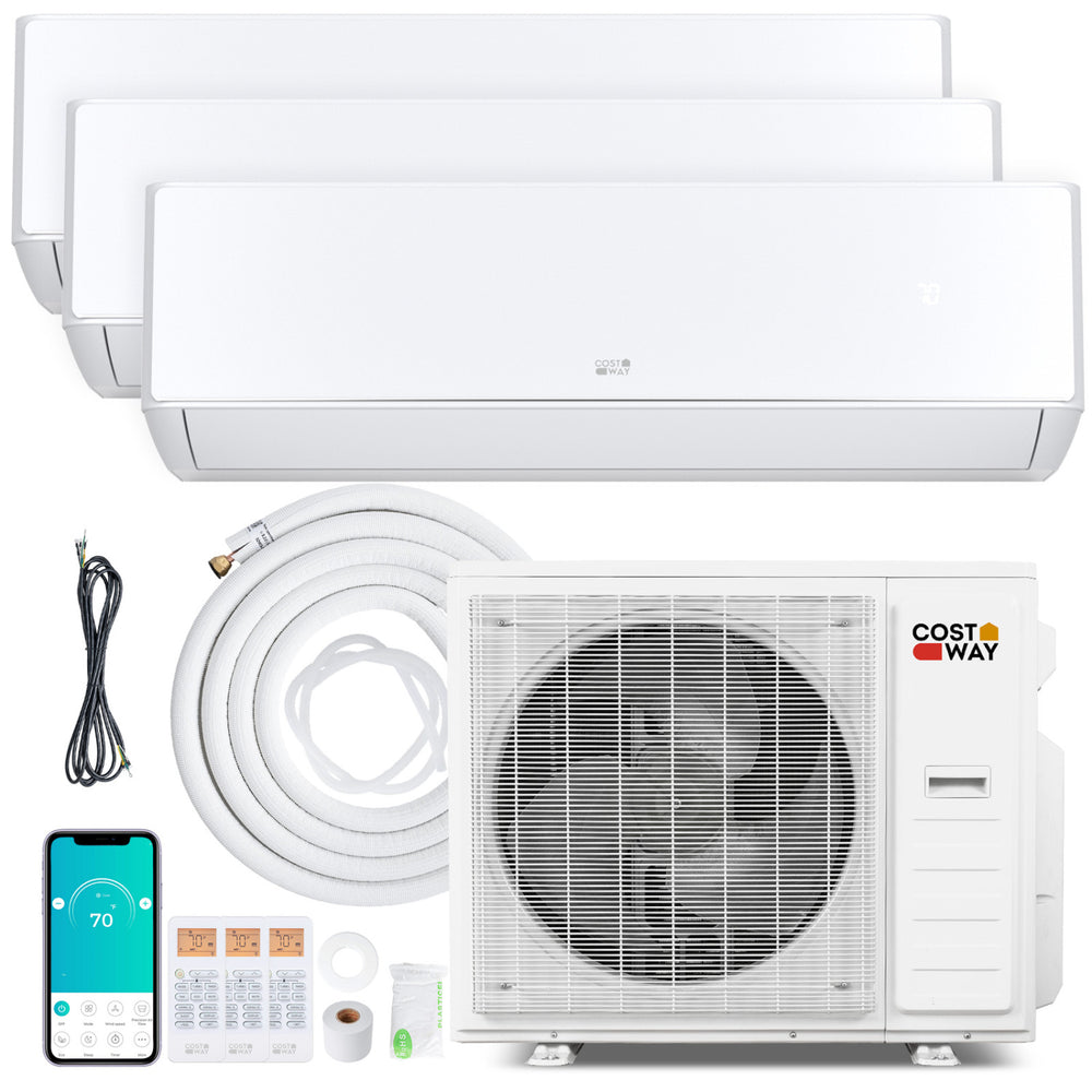 X-Pro 35000 BTU 3 Zone 22.5 SEER2 Mini Split AC with Heat Pump-12K + 18K + 18K - Gallery View 1 of 10