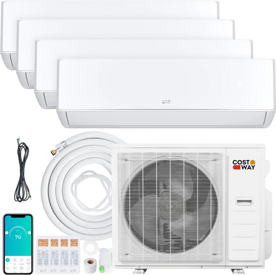 Costway X-Pro 35000 BTU 4 Zone 22.5 SEER2 Mini Split AC Heat Pump 43884902 New