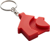 Cute Red House-Shaped Silicone Keychain with Key Ring