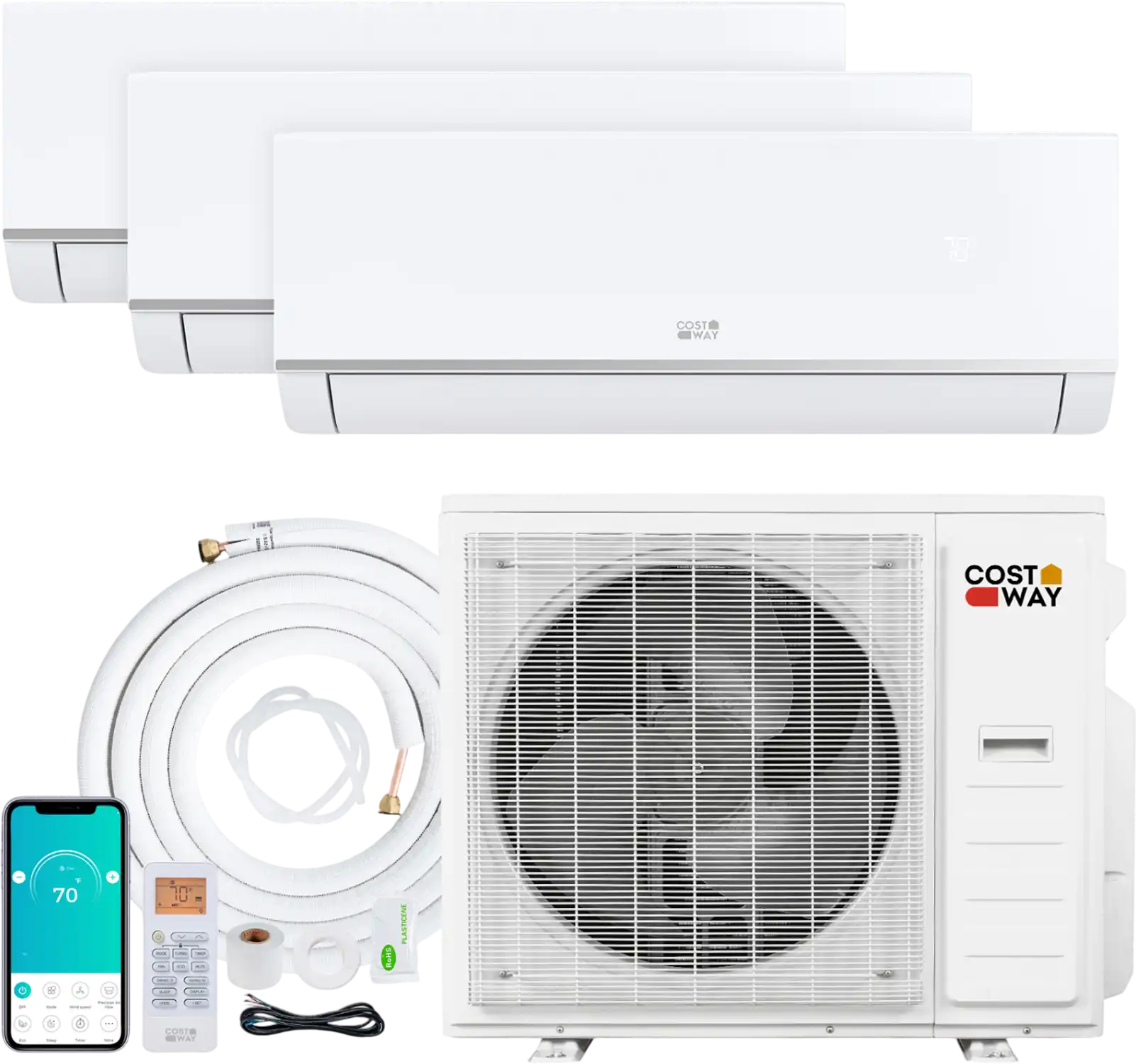 Costway Blast Pro 38,000 BTU 3 Zone 20 SEER2 Mini Split AC Heat Pump 29318500 New