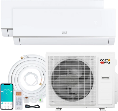 Costway Blast Pro 38,000 BTU 2 Zone 20 SEER2 Mini Split AC Heat Pump 70644572 New
