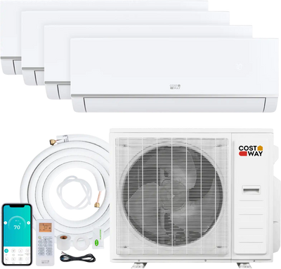 Costway Blast Pro 38000 BTU 4 Zone 20 SEER2 Mini Split AC Heat Pump 98383299 New