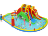 8-in-1 Giant Bounce House with 2 Long Slides and Climbing Walls for Yard Party